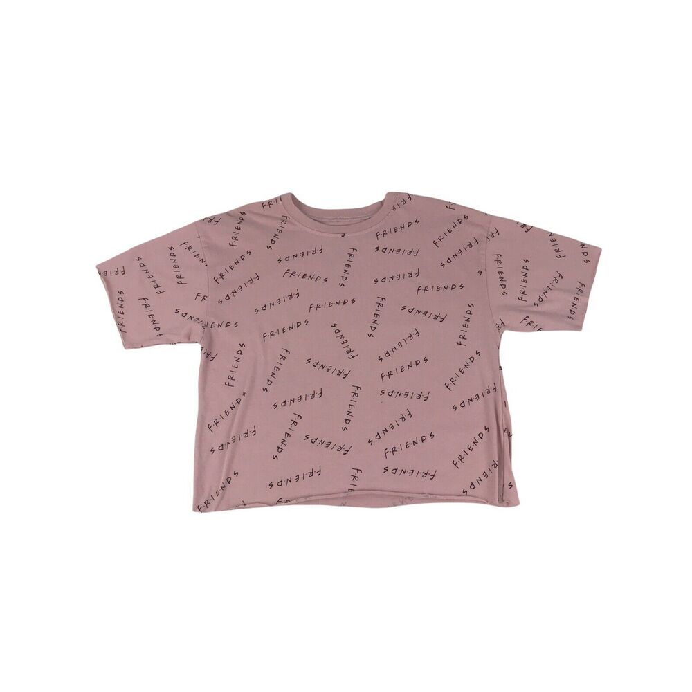 friends pink crop top‎ raw hem Size Xs